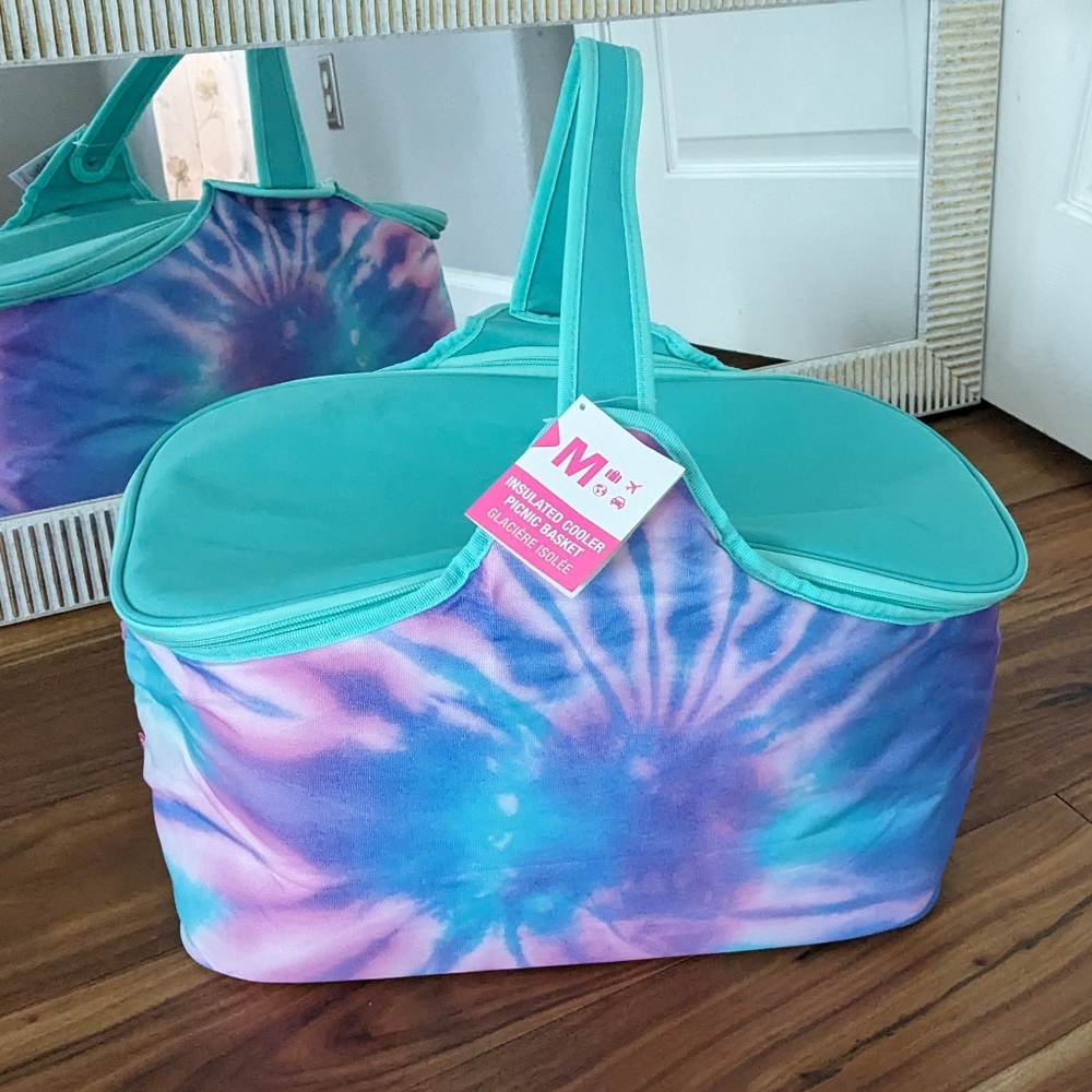 My Tag Alongs Tie-Dye Insulated Cooler Picnic Basket Nwt ❤️